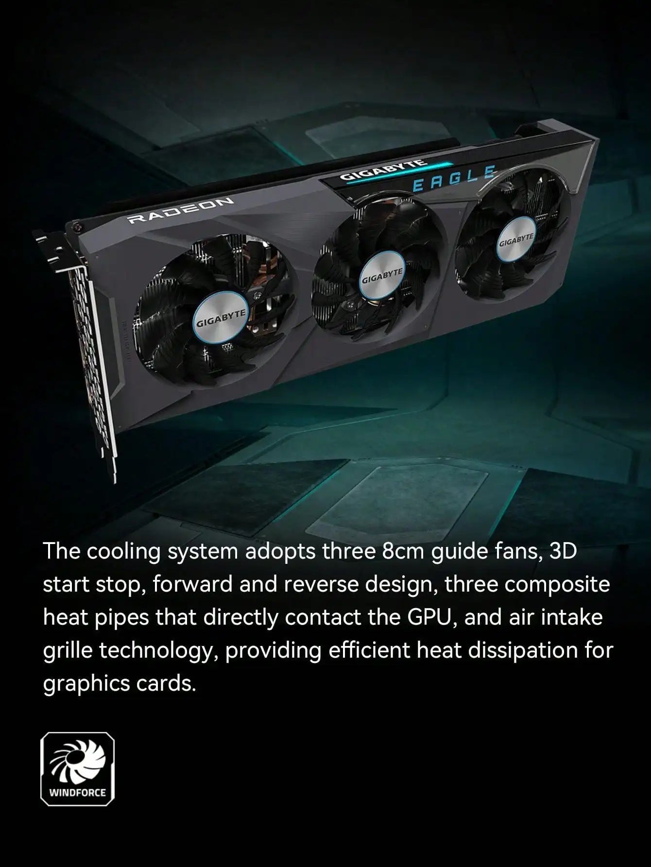 GIGABYTE RX 6750 GRE EAGLE 10GB Graphics Card - GDDR6, 256-bit, Three Fans, PCIe 4.0