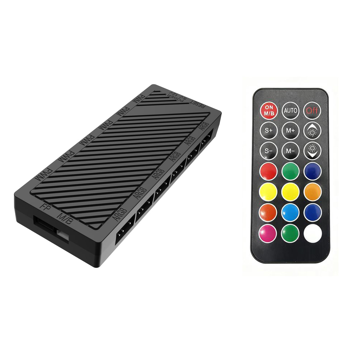 CiT ARGB PWM 6 Port Fan Hub With SATA Power and RF Remote