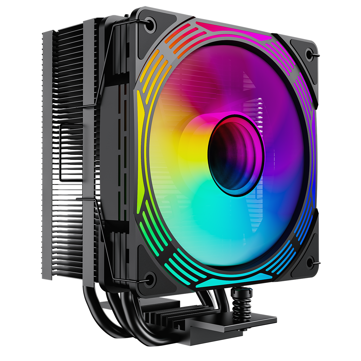 GameMax Ice Force Black CPU Cooler With 120mm FN12A-C8I PWM ARGB Infinity Fan 4 x 6mm Heat Pipes TDP 200W