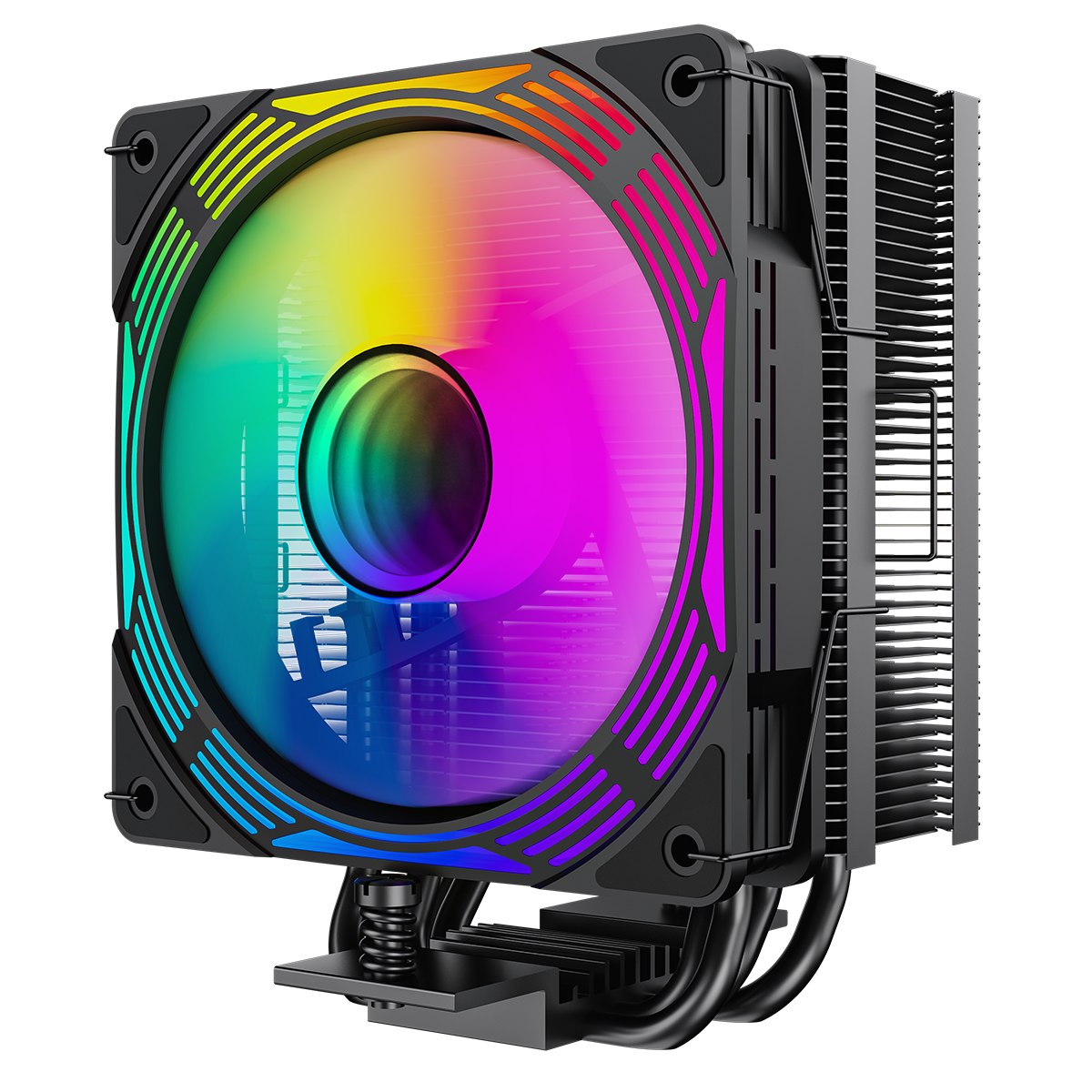 GameMax Ice Force Black CPU Cooler With 120mm FN12A-C8I PWM ARGB Infinity Fan 4 x 6mm Heat Pipes TDP 200W