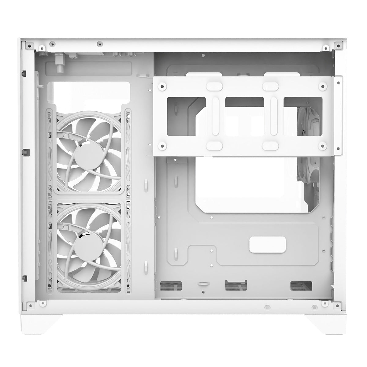 CiT Concept White Micro-ATX Gaming Cube | Tempered Glass Front & Side Panels | 3 x CiT Tornado Dual-Ring Infinity Fans