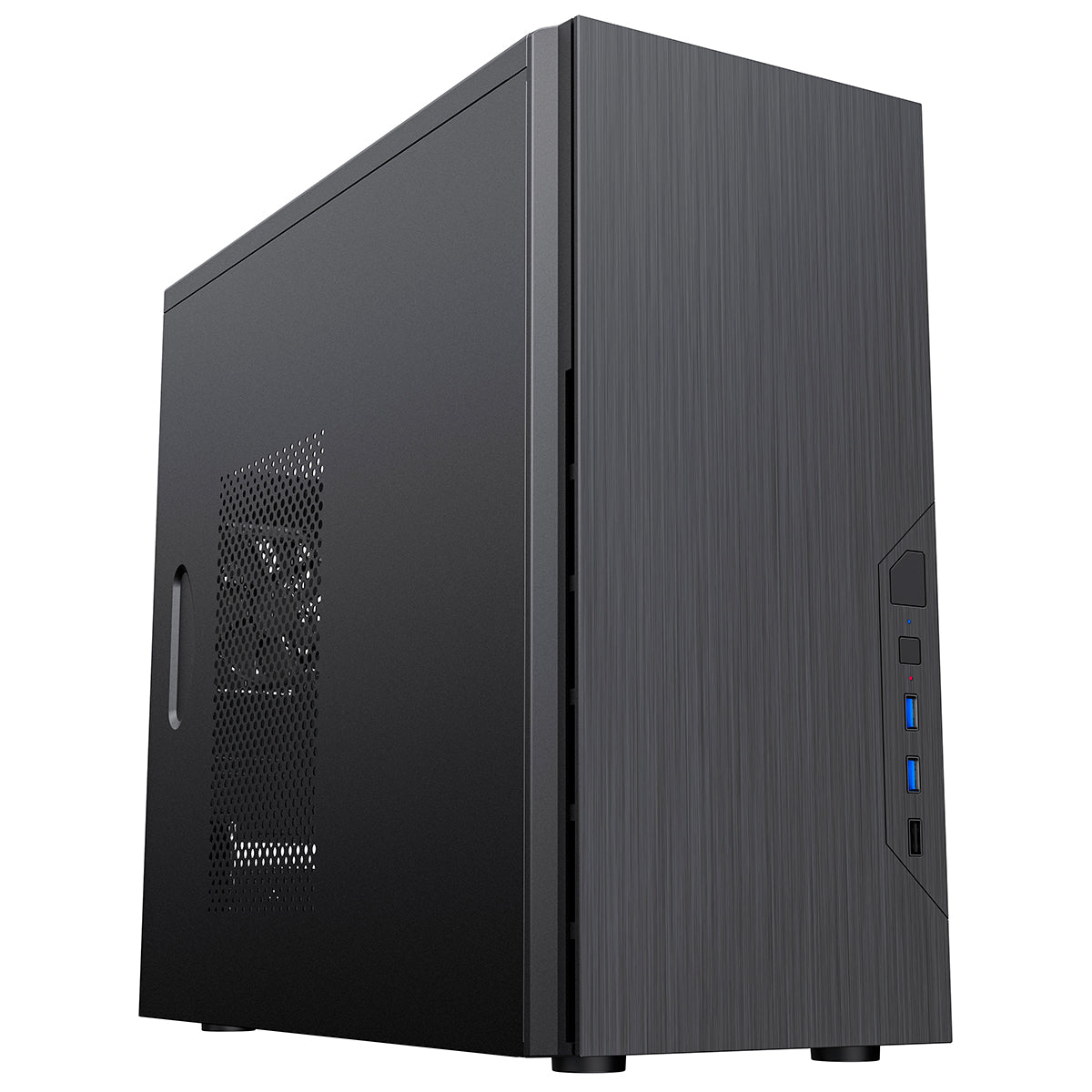 CiT Course Micro ATX Case Brushed Aluminium 8cm Fan