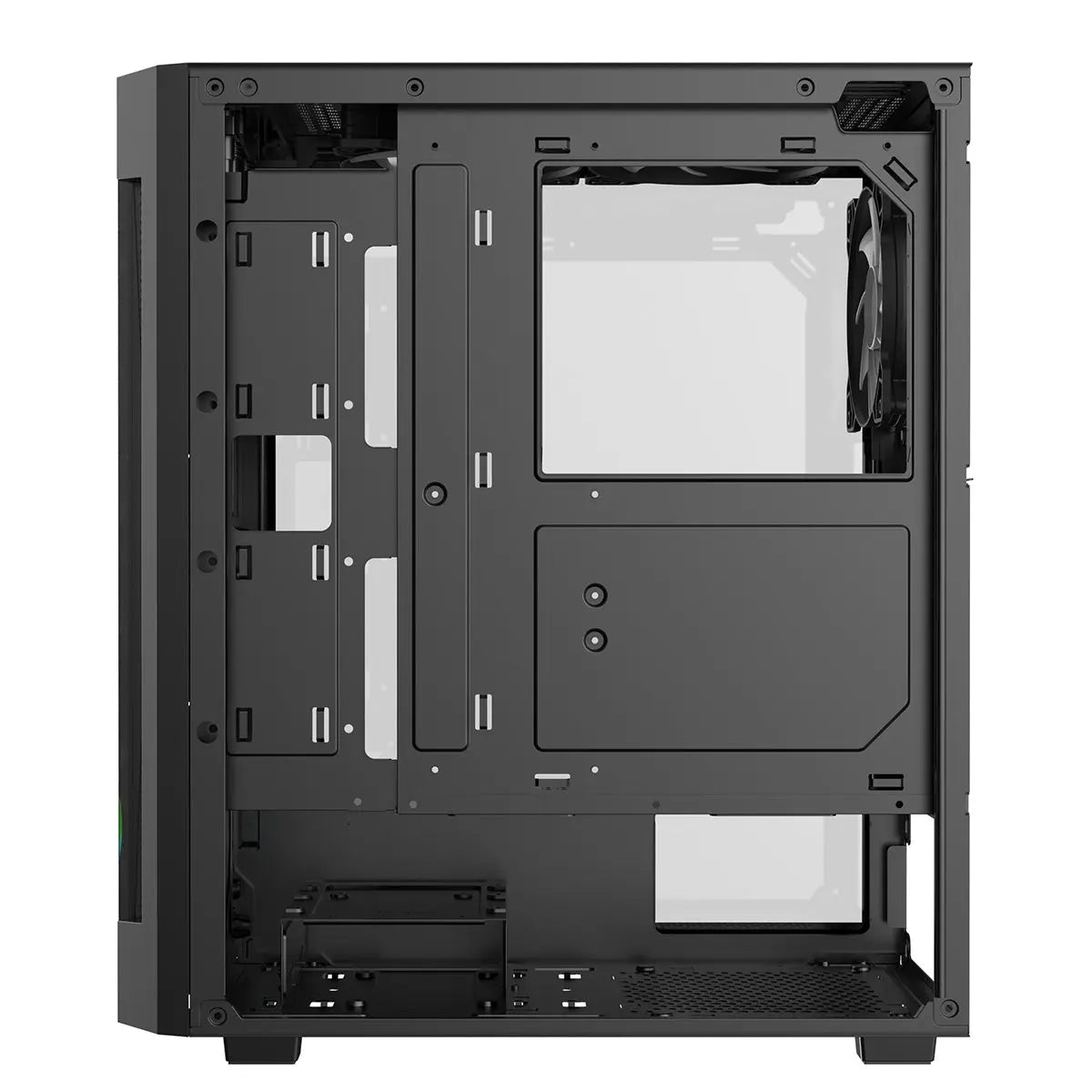 CiT Destroyer Black ATX Gaming Case with Tempered Glass Front and Side Panel with 6 x ARGB Fans and 6-Port MB Sync Hub