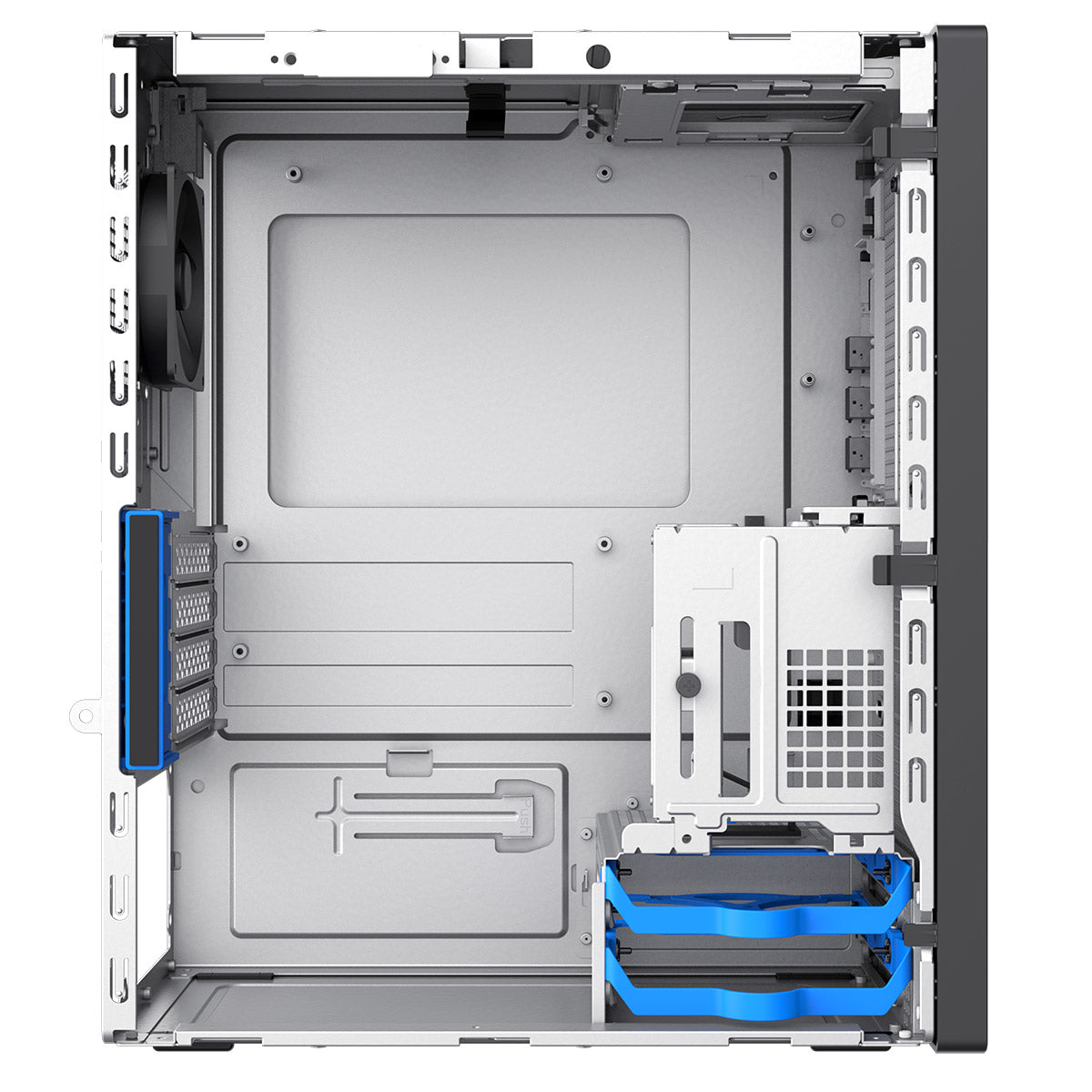 CiT Workstation Tower Micro-ATX Office PC Case With Type C USB3.2 and 80mm Rear Black PWM FDB Fan Included