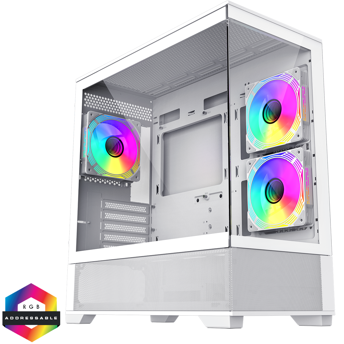 GameMax Vista Mini White MATX Gaming Case Tempered Glass