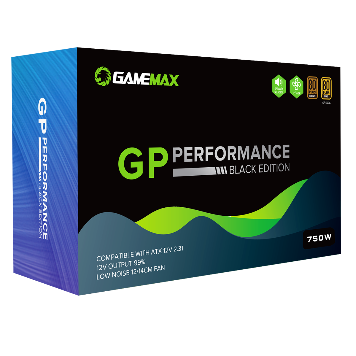 GameMax GP750 750W 80 Plus Bronze Wired Power Supply