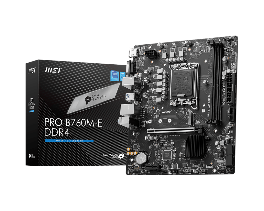 MSI PRO B760M-E DDR4 Motherboard LGA1700 SATA3 M.2 Supports Intel 13th 12th CPU 12400 12900 13600K/F Desktop Computer Mainboard