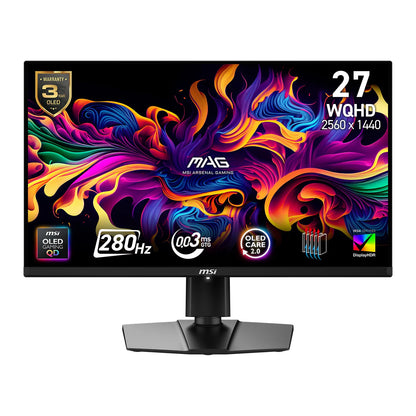 26.5" MSI MAG 271QP QD-OLED X28 OLED Gaming Monitor, WQHD 2560x1440, 280Hz, 0.03ms, DP / HDMI / USB-C - Destello