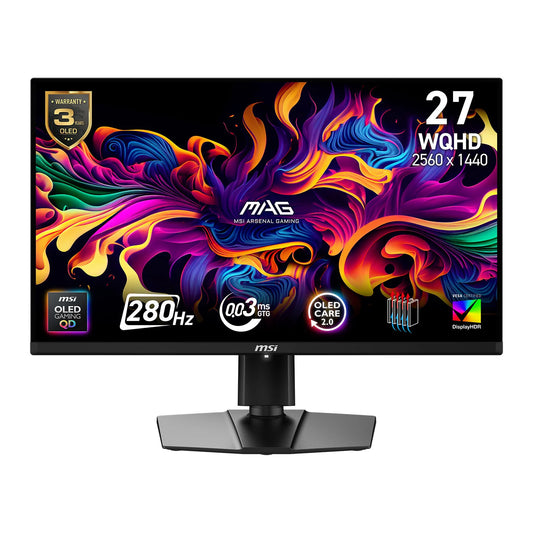 26.5" MSI MAG 271QP QD-OLED X28 OLED Gaming Monitor, WQHD 2560x1440, 280Hz, 0.03ms, DP / HDMI / USB-C - Destello
