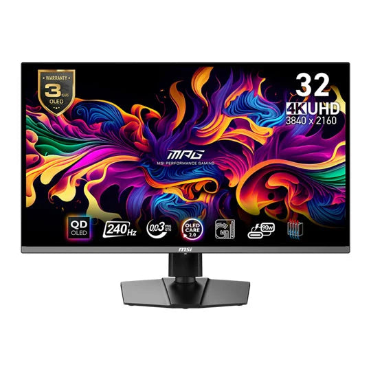 31.5" MSI 321URX QD-OLED Monitor, QD-OLED, 3840 x 2160, 240Hz, 0.03ms, Adaptive Sync, HDR, 150000:1, HDMI/DP/USB - Destello