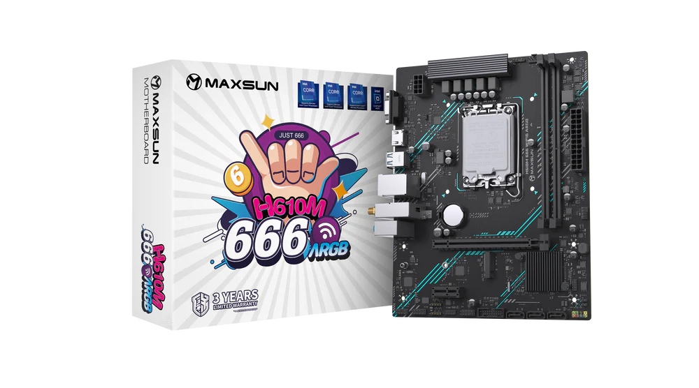 MAXSUN MS-H610M 66 WIFI6 ARGB Motherboard - Destello