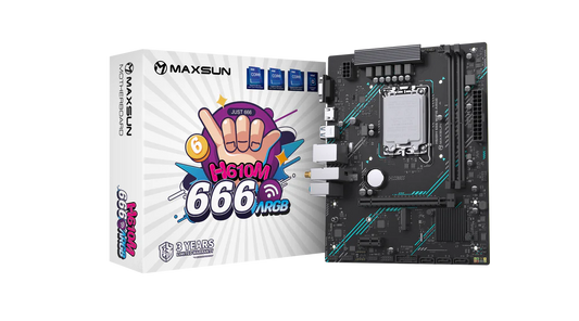 MAXSUN MS-H610M 66 WIFI6 ARGB Motherboard - Destello