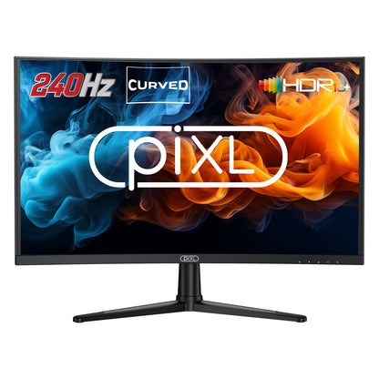 piXL PX27CC301B 27 Inch 240Hz HDR 10+ Full HD Curved Gaming Monitor with 1920 x 1080 Resolution, 1ms Response Time, HDR 10+, DisplayPort, HDMI & VESA Mount