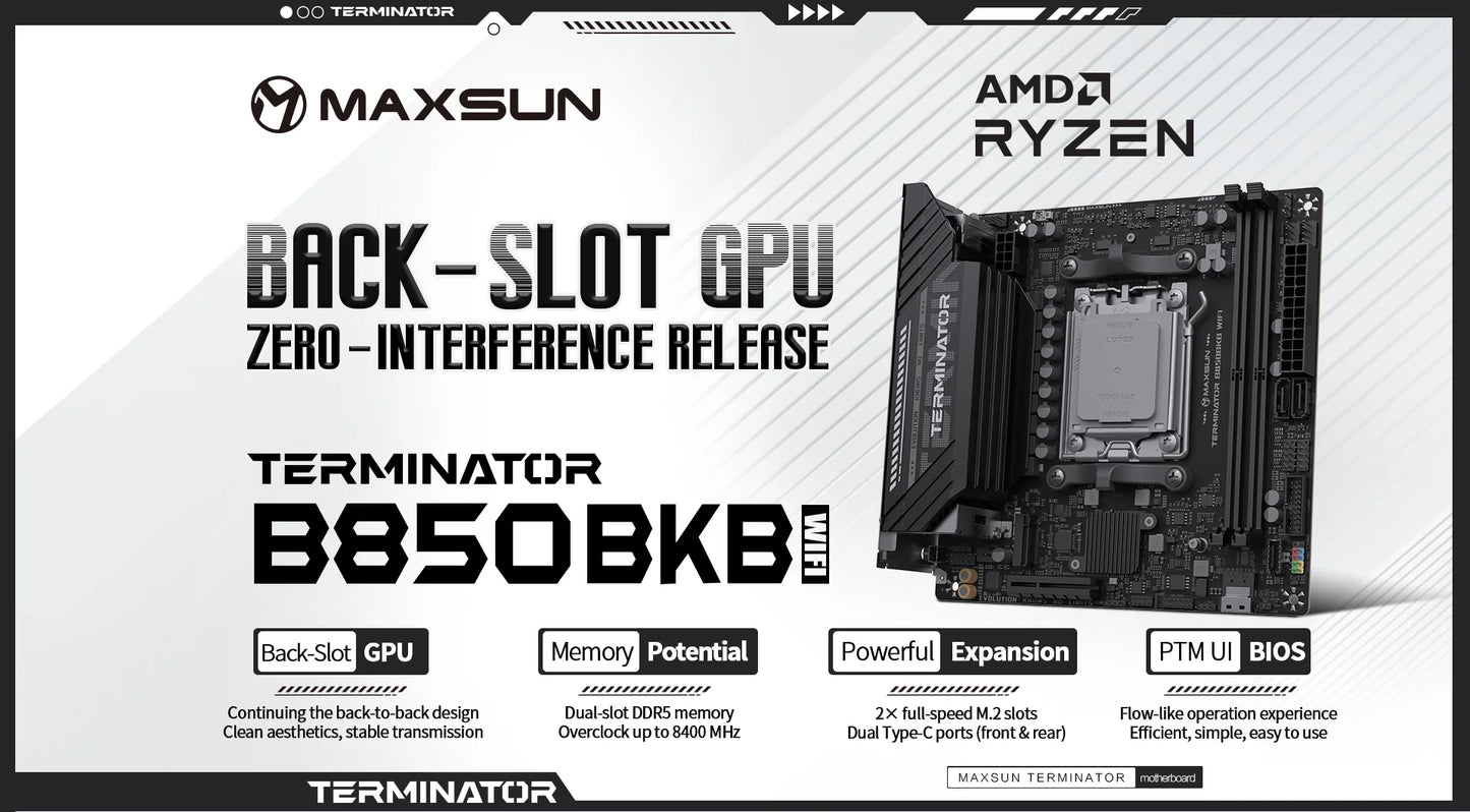 MAXSUN MS-Terminator B850BKB WIFI Motherboard - Destello