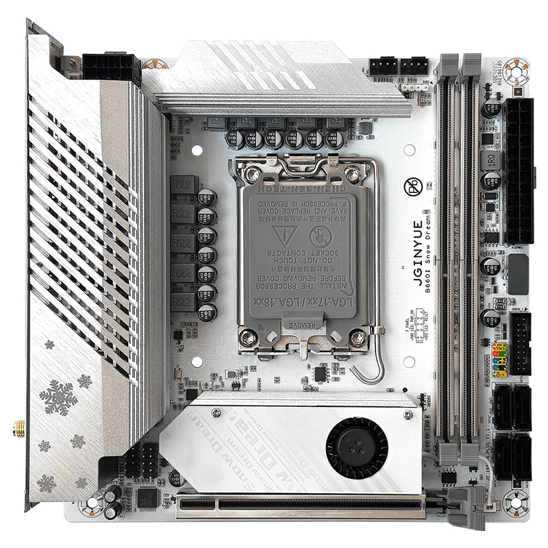 JGINYUE B760i-Snow Dream ITX Motherboard, LGA 1700, Supports Intel Core i3/i5/i7/i9 12th/13th Gen, DDR4 Memory (New)ry New Desktop itx B760i-Snow Dream