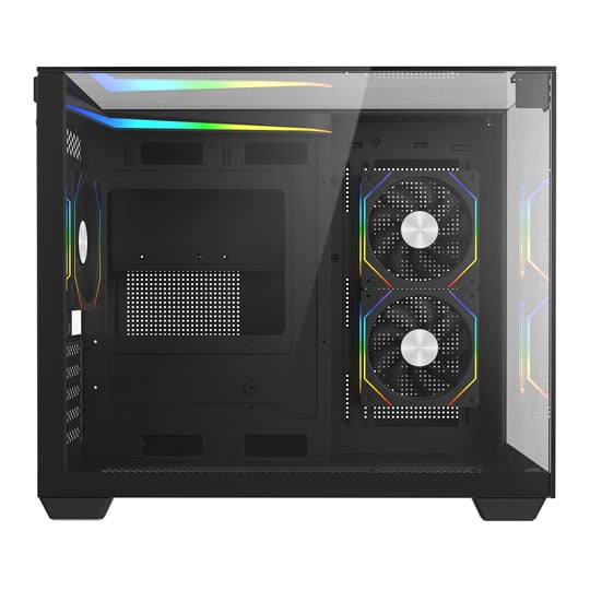 CiT Eclipse Black micro ATX case side angle