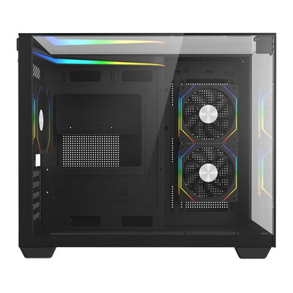 CiT Eclipse Black micro ATX case side angle