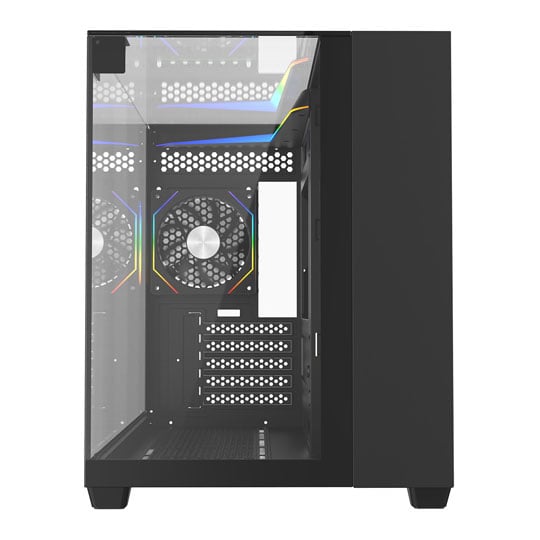 CiT Eclipse Black micro ATX case interior view