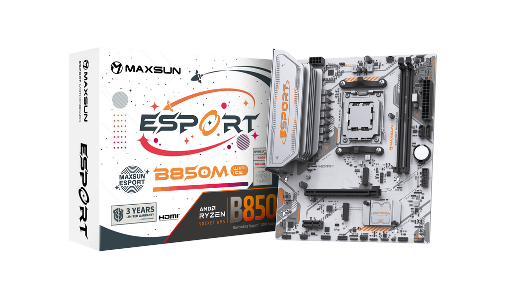 Maxsun eSport B850M WiFi ICE Motherboard | AM5 DDR5 WiFi 6