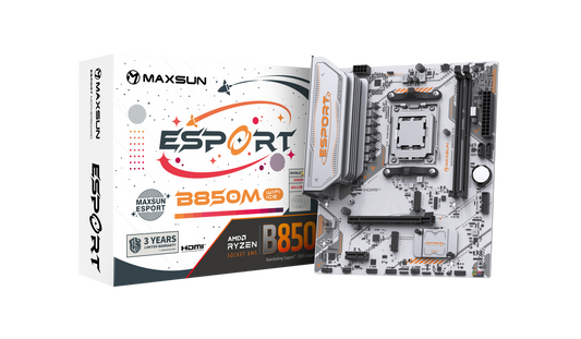 Maxsun eSport B850M WiFi ICE Motherboard | AM5 DDR5 WiFi 6