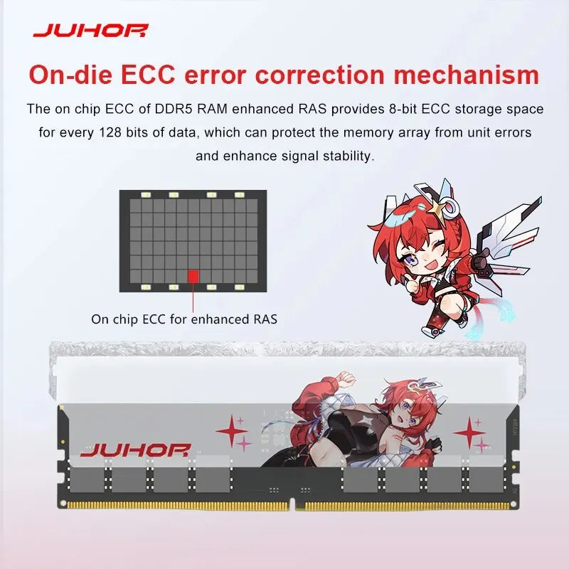 JUHOR DDR5 RGB Memory 16GB, 6400MHz 6800MHz, Hynix Original Chip, Desktop Computer RAM