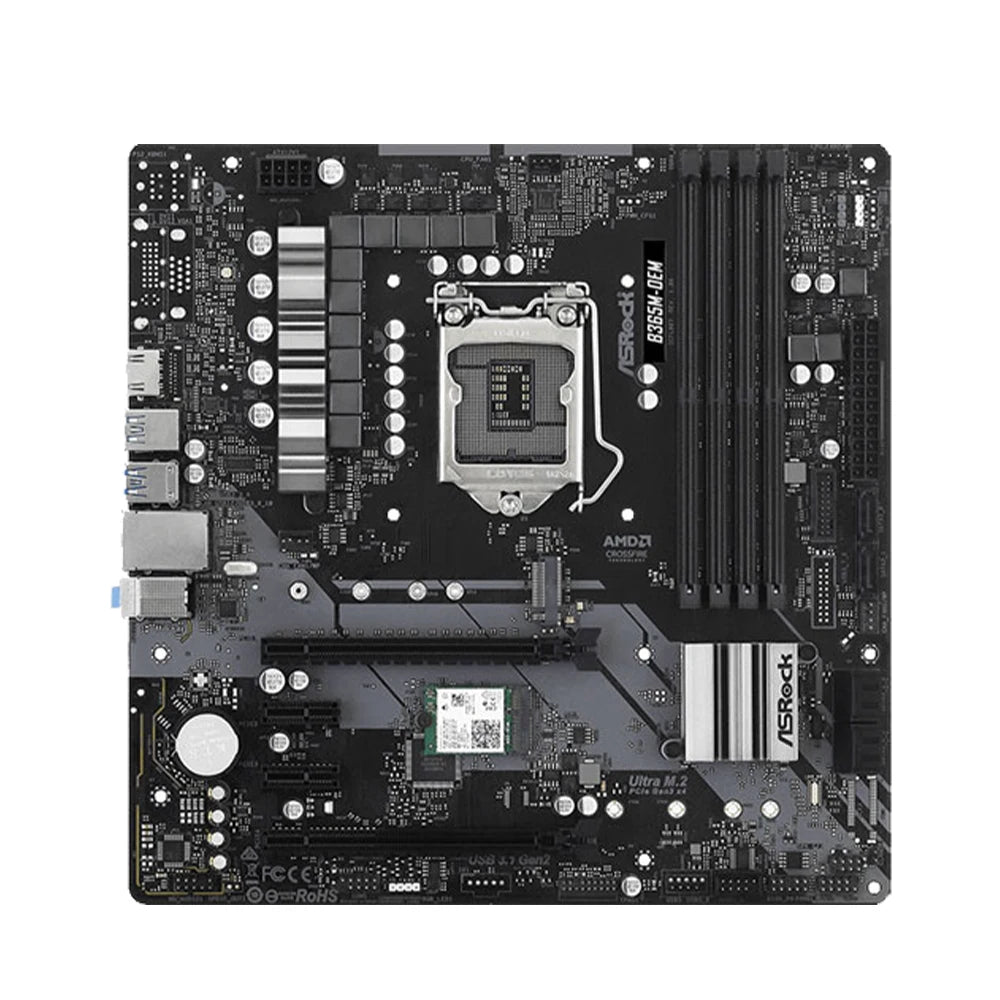 ASRock B365M Micro ATX Motherboard - LGA 1151, Intel B365 Chipset, DDR4 2666MHz, Supports 9th/8th Gen Intel Core, PCIe 3.0, USB 3.1