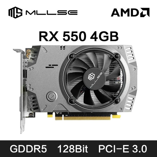 MLLSE AMD RX 550 4GB GDDR5 Graphics Card | 128-bit | DVI, HDMI, DP | PCIe 3.0 Radeon GPU for Gaming