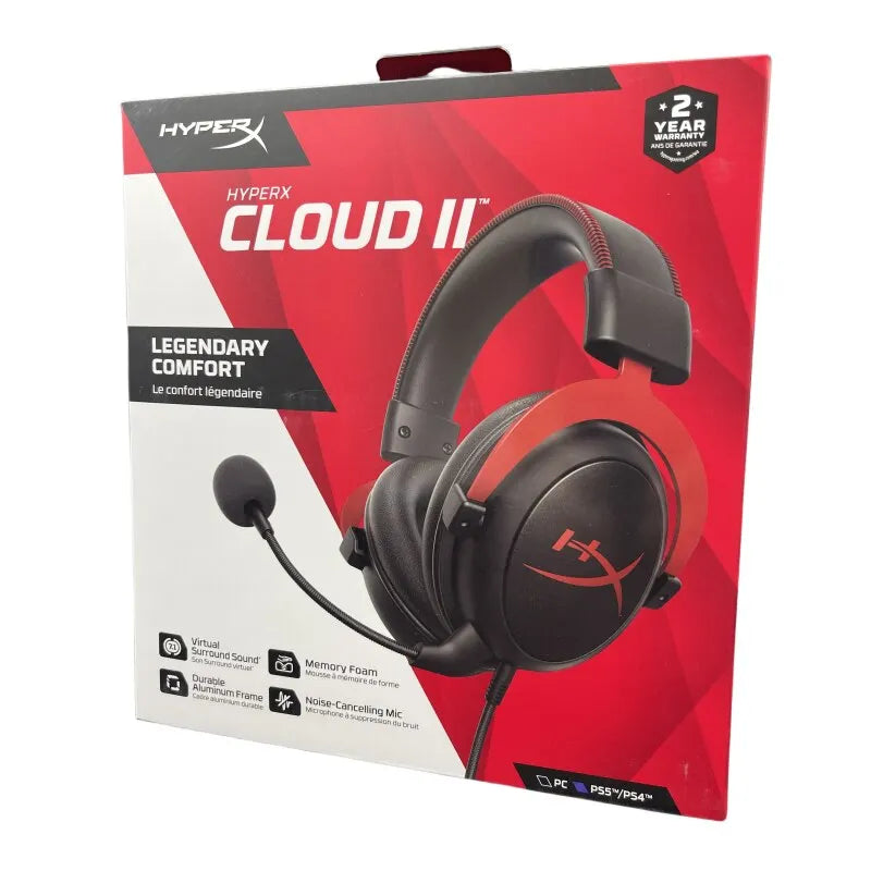 Original HyperX Cloud II Gaming Wired Headset with HiFi 7.1 Surround Sound, Microphone, Game Headphones for PC PS4