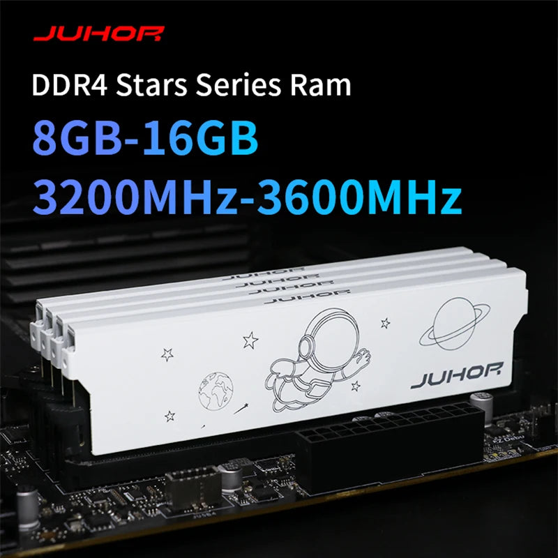 JUHOR DDR4 8GB 16GB 3200MHz 3600MHz 16GBx2 8GBx2 DIMM XMP 2.0 Desktop Gaming Memory RAM