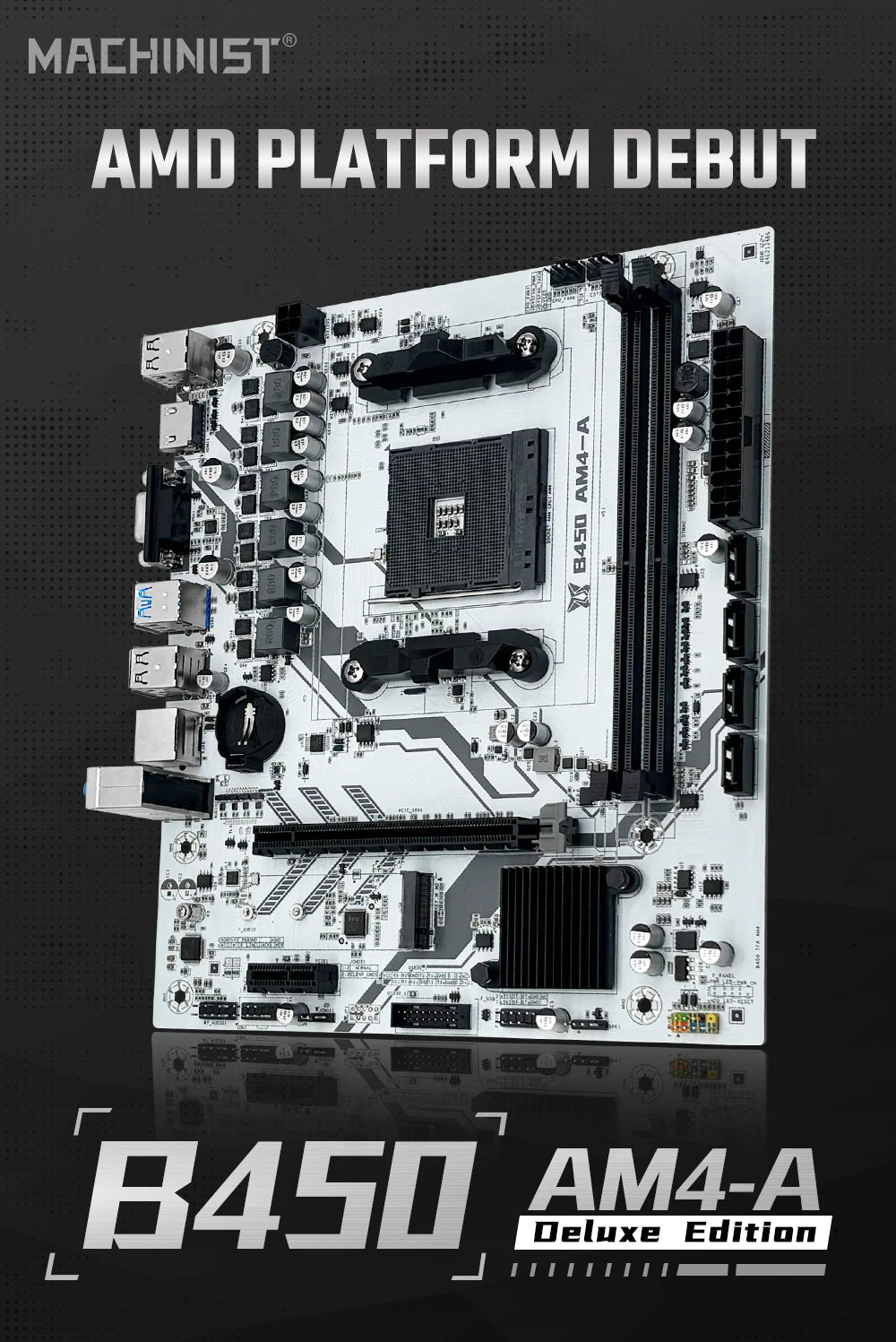 MACHINIST B450 Motherboard AMD Processor Dual-channel DDR4 Memory AM4 Mainboard M.2 NVME (Supports Ryzen 5500 5600 5600G CPU)