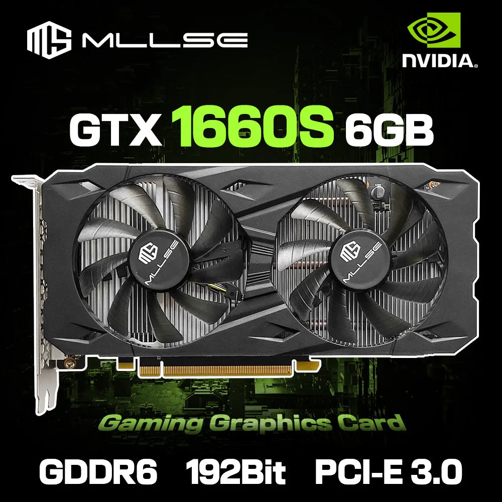 MLLSE GTX 1660 Super 6GB GDDR6 Graphics Card | 192-bit PCIe 3.0 x16 | 8-Pin NVIDIA Gaming GPU