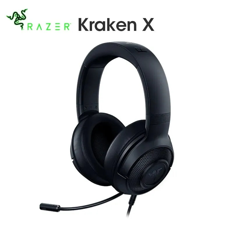 Razer Kraken X Essential Gaming Headset - 7.1 Surround Sound Headphones with Bendable Cardioid Microphone, 40mm Driver Unit