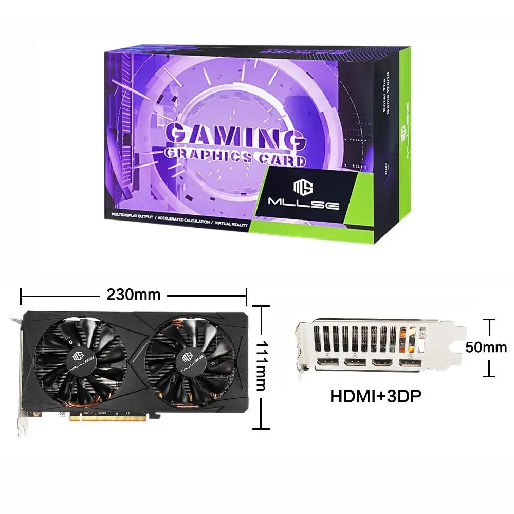 MLLSE AMD RX 5700 XT 8GB GDDR6 Graphics Card | 256-bit | PCIe 4.0 x16 | 6+8-pin Radeon GPU for Gaming