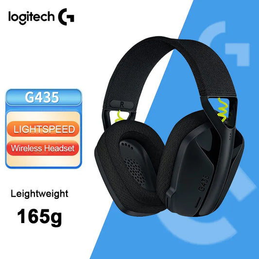 Logitech G435 LIGHTSPEED Bluetooth Wireless Gaming Headset - Surround Sound Over-Ear Headphones for PC, Laptop, Games, and Music