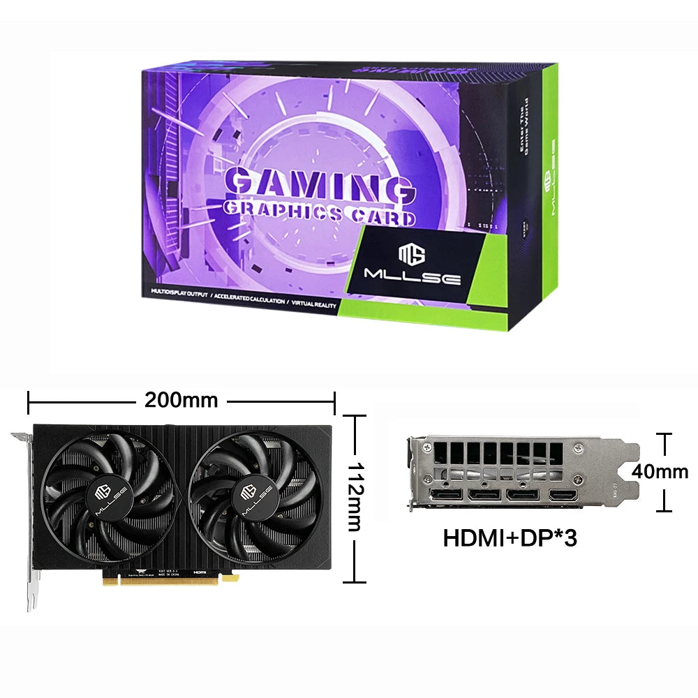 MLLSE RTX 3060 Ti 8GB GDDR6 Graphics Card | 256-bit | PCIe 4.0 x16 | 8-Pin NVIDIA GPU for Gaming