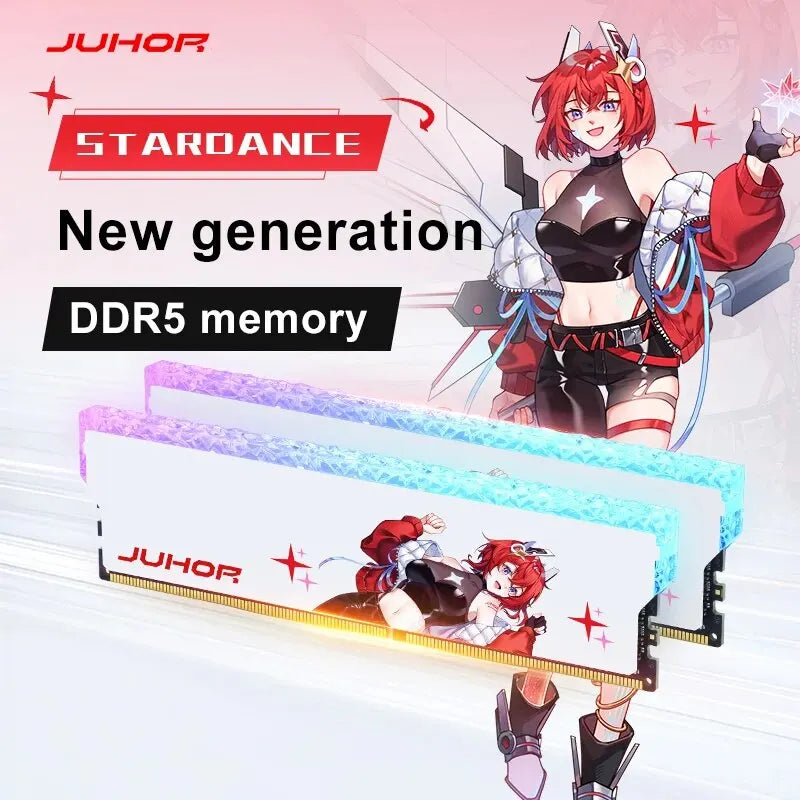 JUHOR DDR5 RGB Memory 16GB, 6400MHz 6800MHz, Hynix Original Chip, Desktop Computer RAM