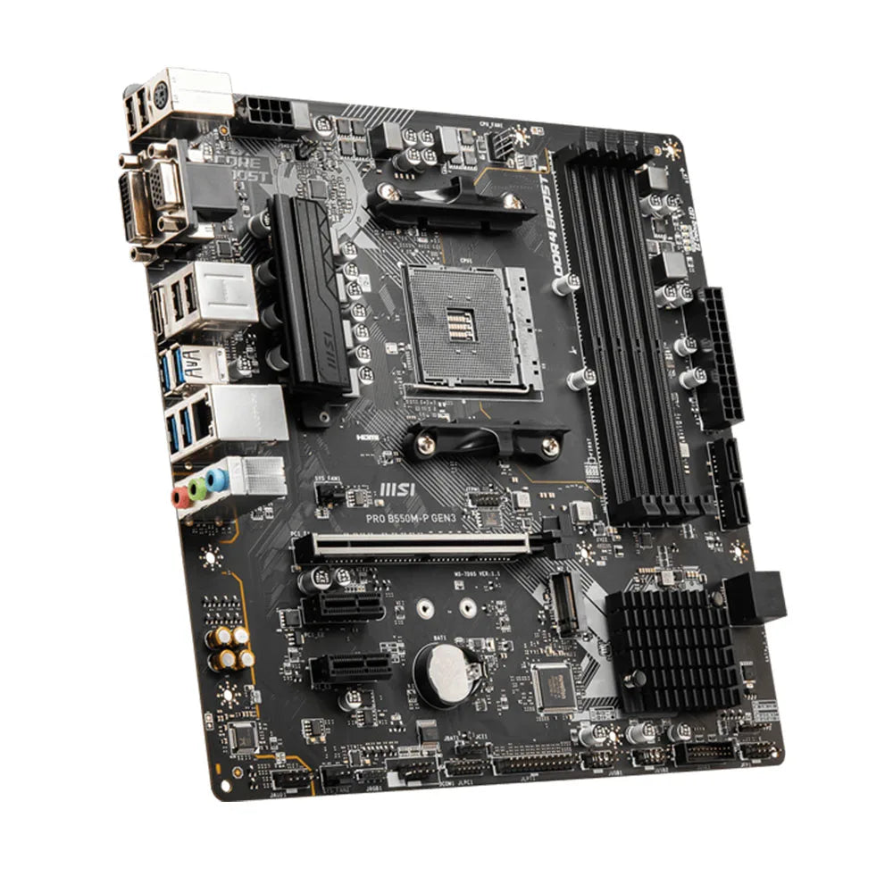 MSI PRO B550M-P GEN3 AMD Gaming Motherboard, AM4, DDR4, M.2, Supports Ryzen 5000 & 3000 Series CPUs (R3, R5, R7)