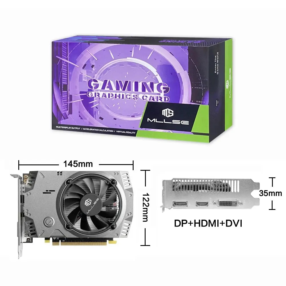 MLLSE AMD RX 550 4GB GDDR5 Graphics Card | 128-bit | DVI, HDMI, DP | PCIe 3.0 Radeon GPU for Gaming