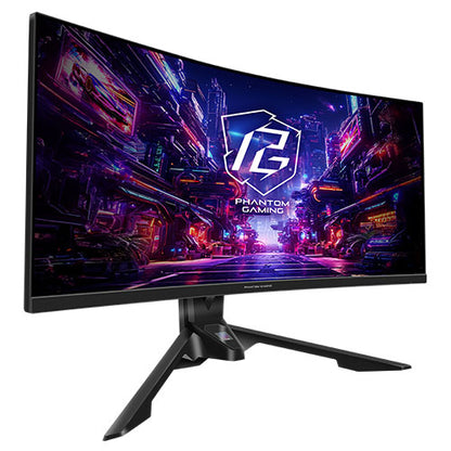 Asrock 34" WQHD Curved Gaming Monitor (PG34QRT3A), 3440 x 1440, 1ms, 2 HDMI, 2 DP, 180Hz, Mini-OLED, RGB, VESA