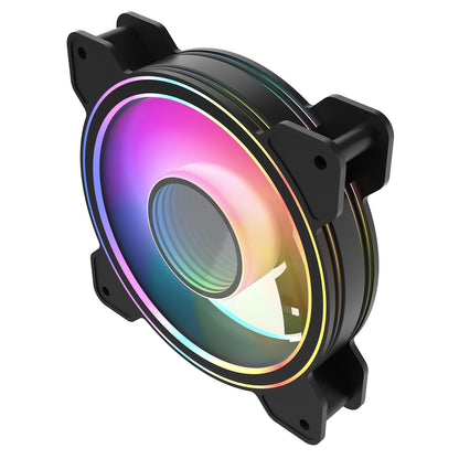 CiT Celsius 120mm Infinity ARGB Black 4pin PWM PC Cooling Dual-Ring Fan - Destello