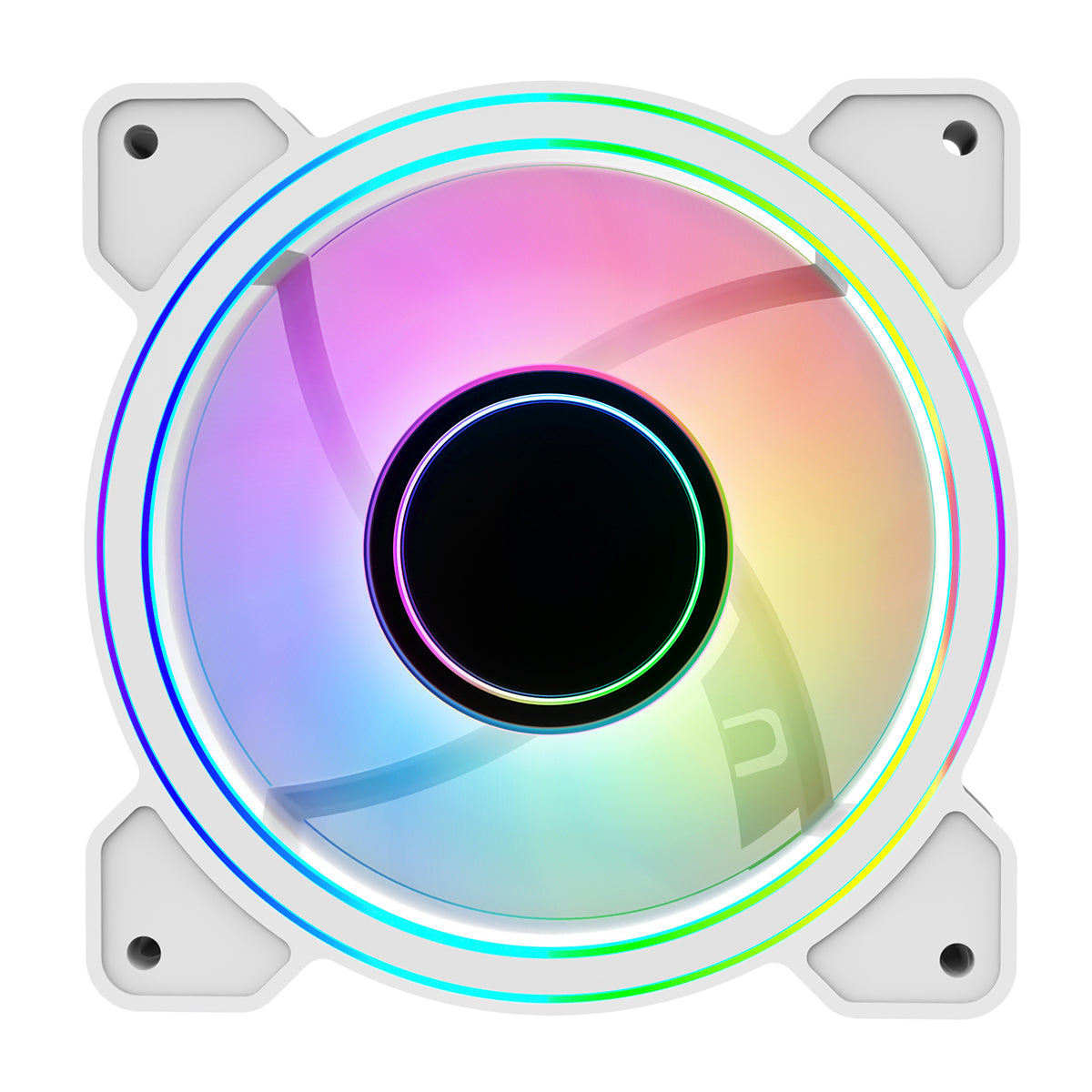CiT Celsius 120mm Infinity ARGB Dual-Ring White 4pin PWM PC Cooling Dual-Ring Fan - Destello