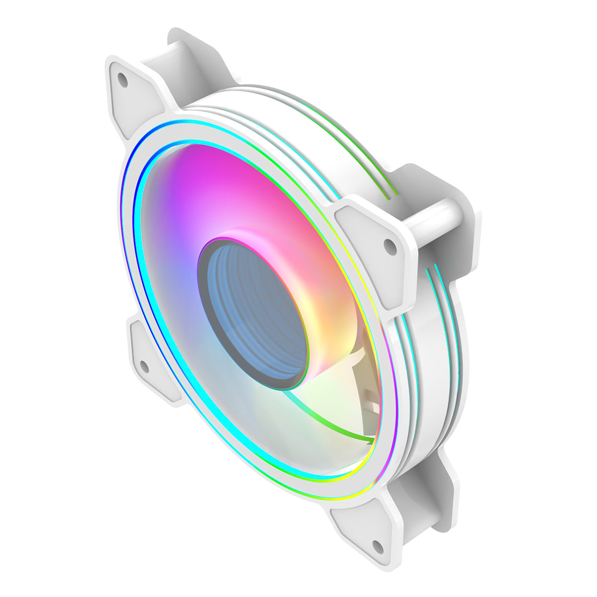 CiT Celsius 120mm Infinity ARGB Dual-Ring White 4pin PWM PC Cooling Dual-Ring Fan - Destello