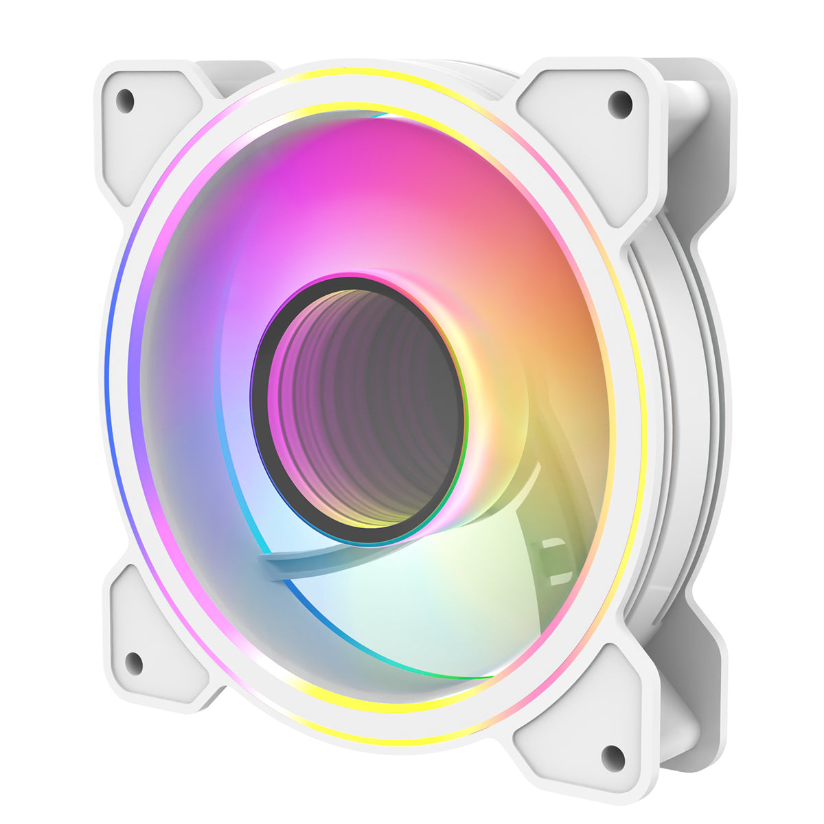 CiT Celsius 120mm Infinity ARGB Dual-Ring White 4pin PWM PC Cooling Dual-Ring Fan