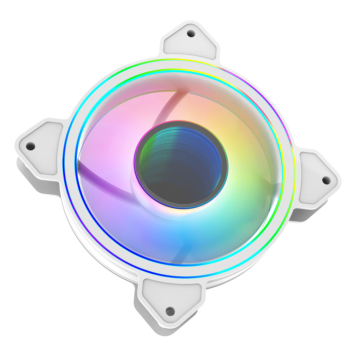 CiT Celsius 120mm Infinity ARGB Dual-Ring White 4pin PWM PC Cooling Dual-Ring Fan - Destello