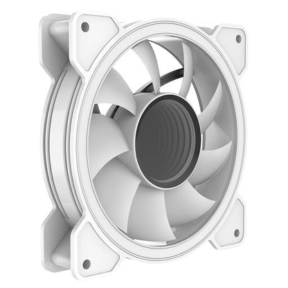 CiT Celsius 120mm Infinity ARGB Dual-Ring White 4pin PWM PC Cooling Dual-Ring Fan - Destello