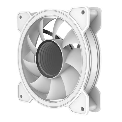 CiT Celsius 120mm Infinity ARGB Dual-Ring White 4pin PWM PC Cooling Dual-Ring Fan - Destello