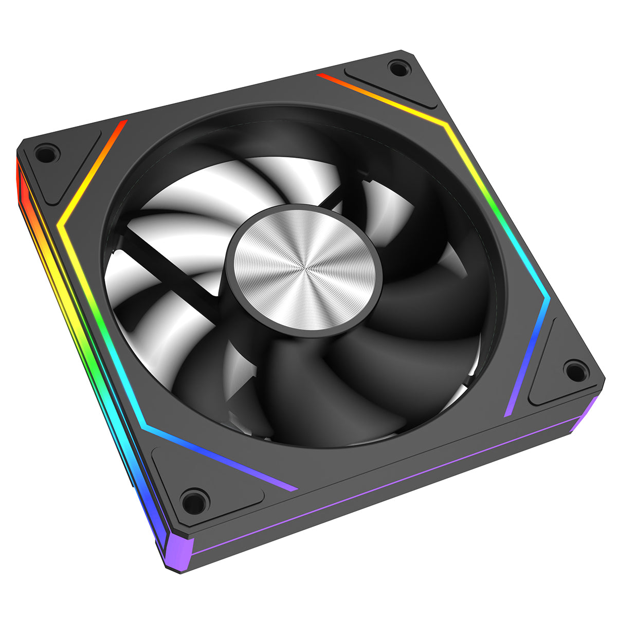 CiT Eclipse 120mm Two-Sided Infinity ARGB Black 4pin PWM PC Cooling Fan - Destello
