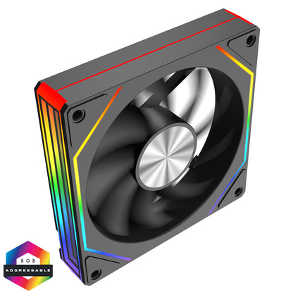 CiT Eclipse 120mm Two-Sided Infinity ARGB Black 4pin PWM PC Cooling Fan - Destello