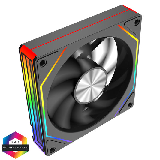 CiT Eclipse 120mm Two-Sided Infinity ARGB Black 4pin PWM PC Cooling Fan - Destello