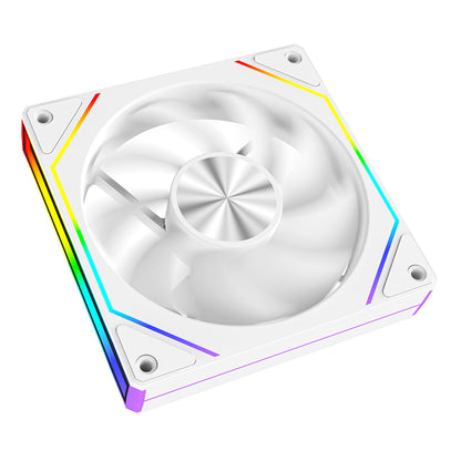 CiT Eclipse 120mm Two-Sided Infinity ARGB White 4pin PWM PC Cooling Fan - Destello